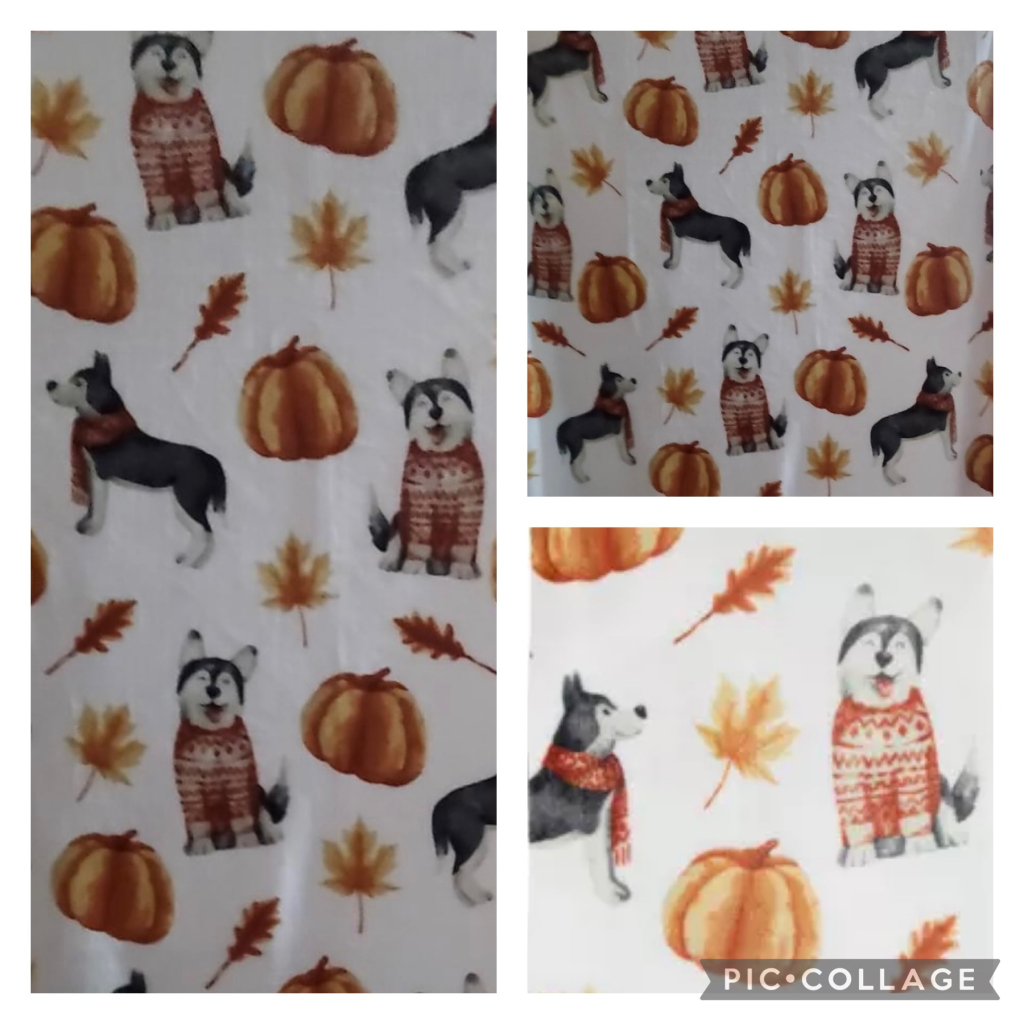 Image of Plush Fall Blanket with Huskies