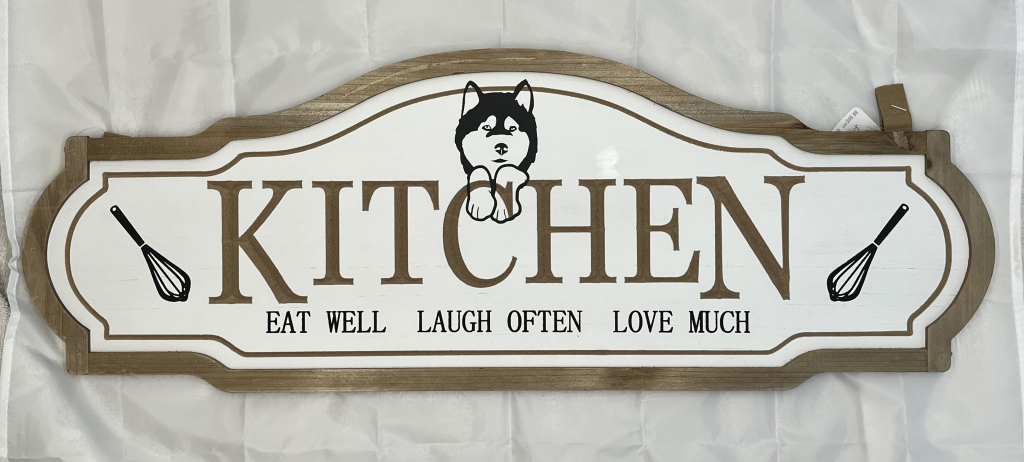 Image of Kitchen Sign with a Husky