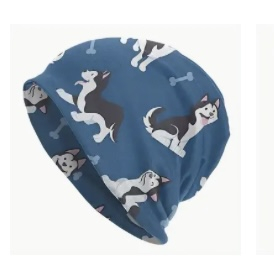 Image of Blue Hat with Huskies