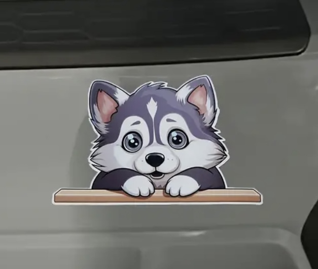 Image of Husky Peeking Sticker