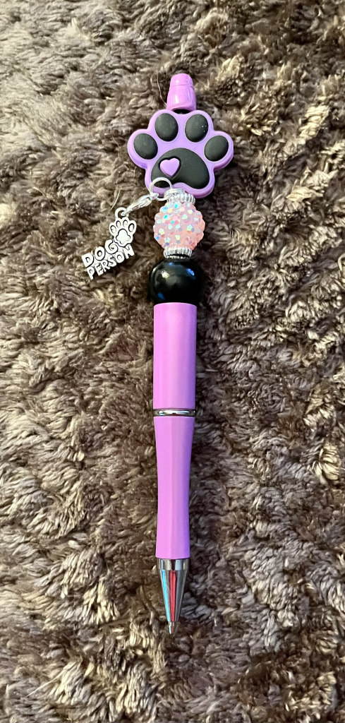 Image of Paw Print Pen with bling & charm #15